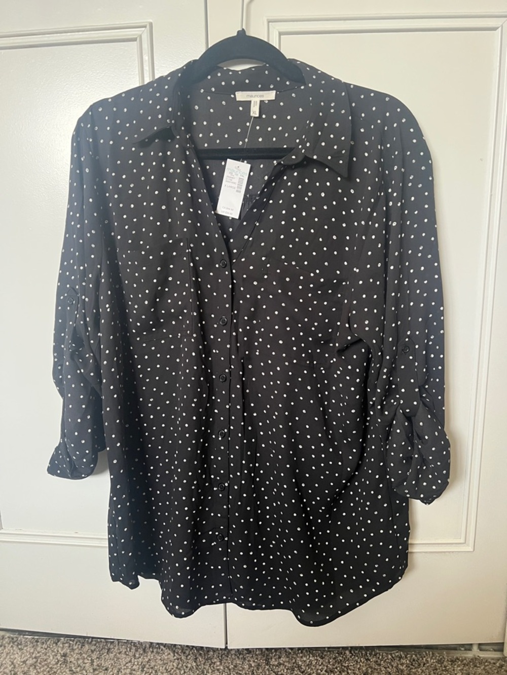 Black Blouse with Polka dots